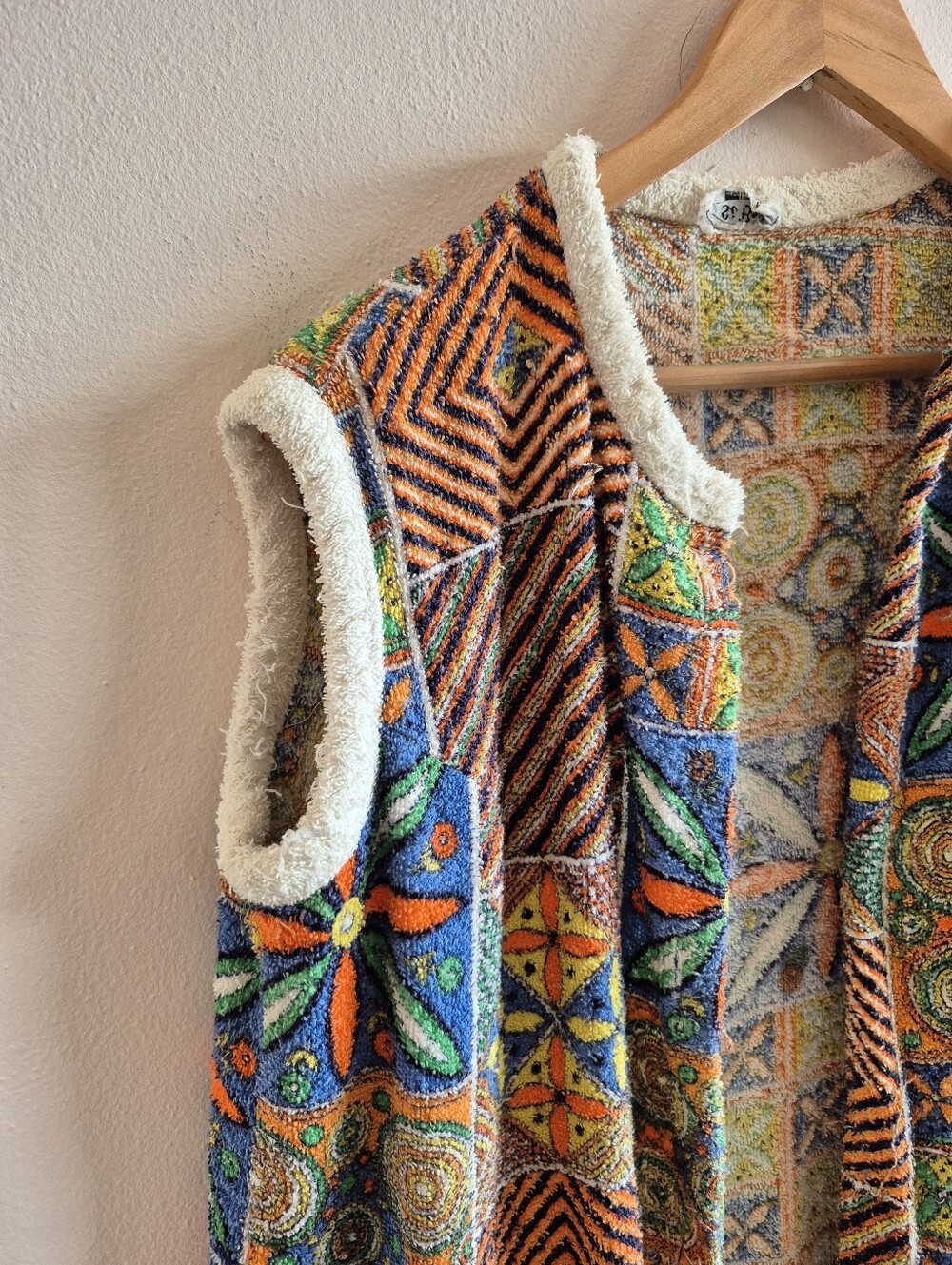 Vintage 60' 70's Beach Cover Up Terry Cotton Si Bon Made In Canada - Picture 3 of 11